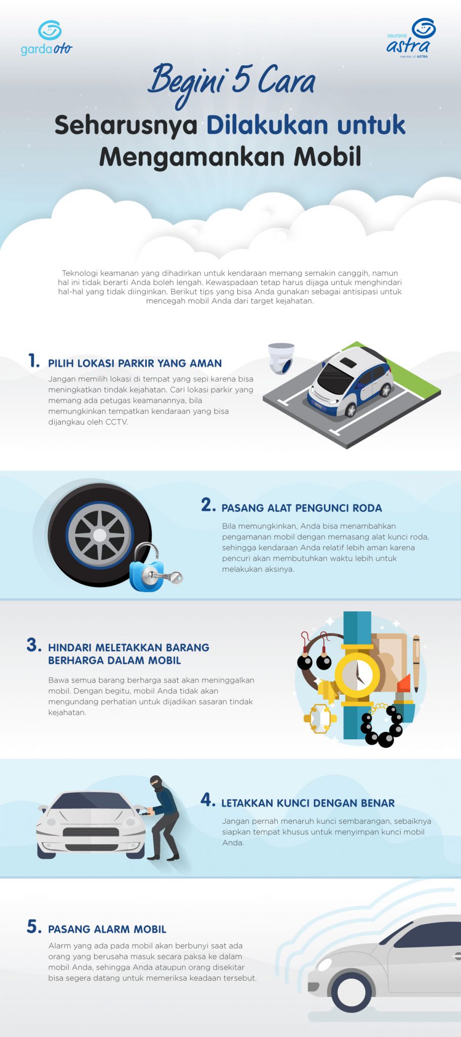 INFOGRAFIS : Begini 5 Cara Seharusnya Dilakukan Untuk Mengamankan Mobil